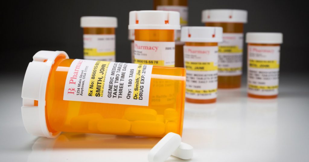Empty medication bottles.